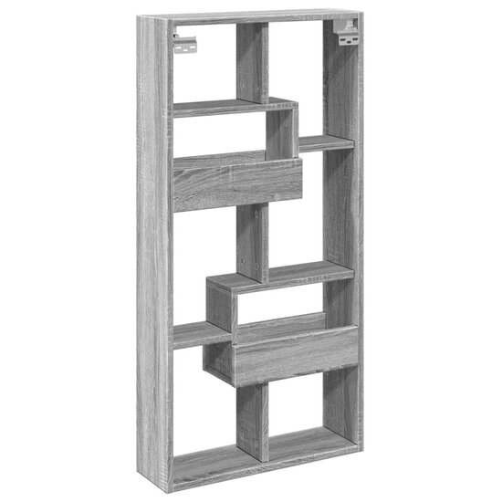 Wandkast Bewerkt Hout Eikenkleurig 50 x 15 x 100 cm Grijs sonoma