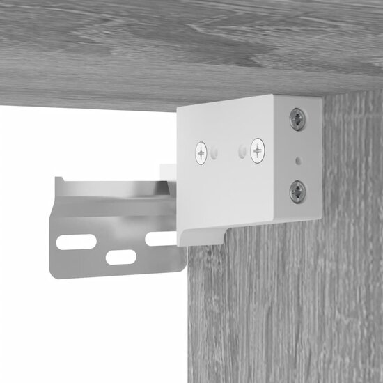 Wandkast Bewerkt Hout Eikenkleurig 50 x 15 x 100 cm Grijs sonoma