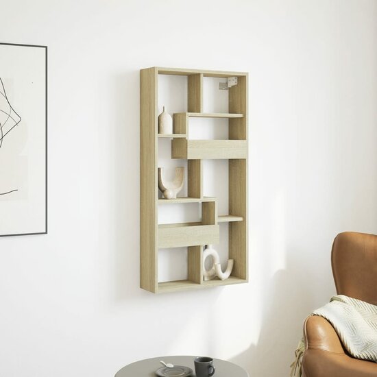 Wandkast Bewerkt Hout Kleurig 50 x 15 x 100 cm Sonoma eiken
