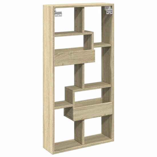 Wandkast Bewerkt Hout Kleurig 50 x 15 x 100 cm Sonoma eiken