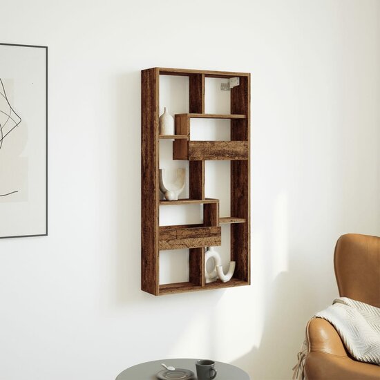Wandkast Bewerkt Hout Kleurig 50 x 15 x 100 cm Oud hout