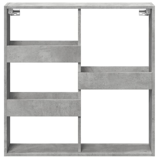 Wandkast Bewerkt Hout 80 x 15 x 80 cm Betongrijs