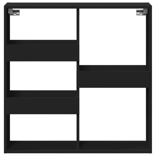 Wandkast Bewerkt Hout 80 x 15 x 80 cm Zwart
