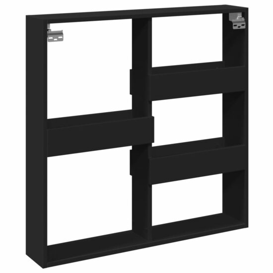 Wandkast Bewerkt Hout 80 x 15 x 80 cm Zwart