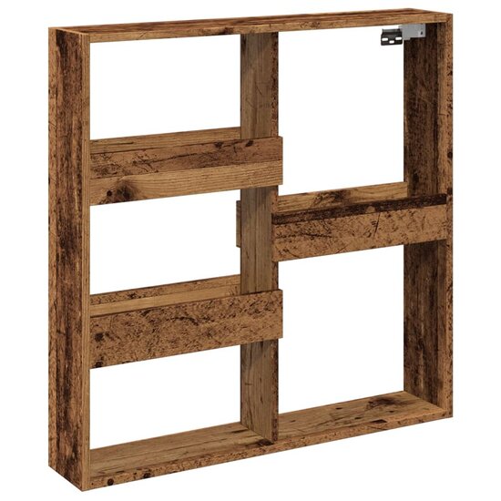 Wandkast Bewerkt Hout Kleurig 80 x 15 x 80 cm Oud hout