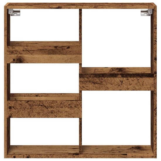 Wandkast Bewerkt Hout Kleurig 80 x 15 x 80 cm Oud hout
