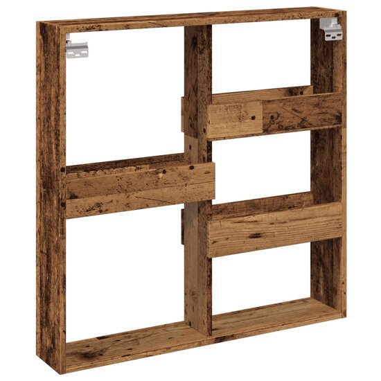 Wandkast Bewerkt Hout Kleurig 80 x 15 x 80 cm Oud hout