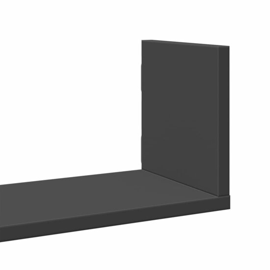 Wandschappen 3 St Bewerkt Hout 80 x 18 x 18 cm Zwart