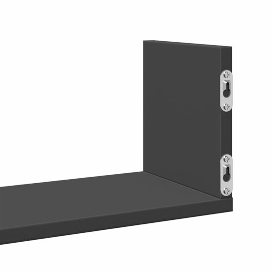 Wandschappen 3 St Bewerkt Hout 80 x 18 x 18 cm Zwart