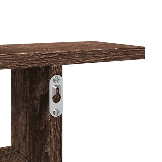Wandschappen 2 St Bewerkt Hout Ig 38 x 12 x 38 cm bruin eikenkleur