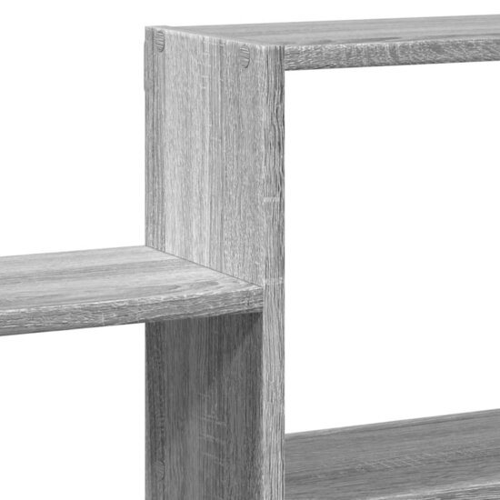 Wandschap 96X18X60 Cm Bewerkt Hout Eikenkleurig Grijs sonoma