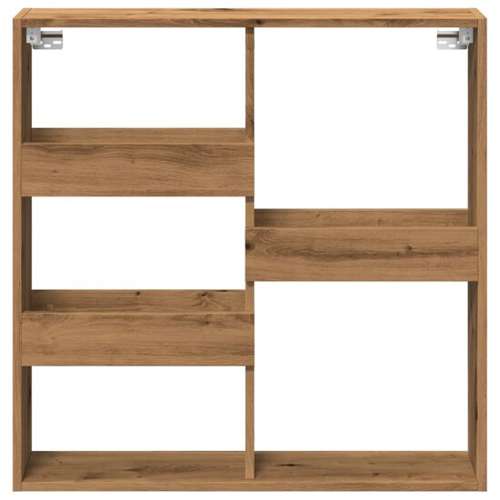 Wandkast Bewerkt Hout Artisanaal Eikenkleur 80 x 15 x 80 cm artisian oak