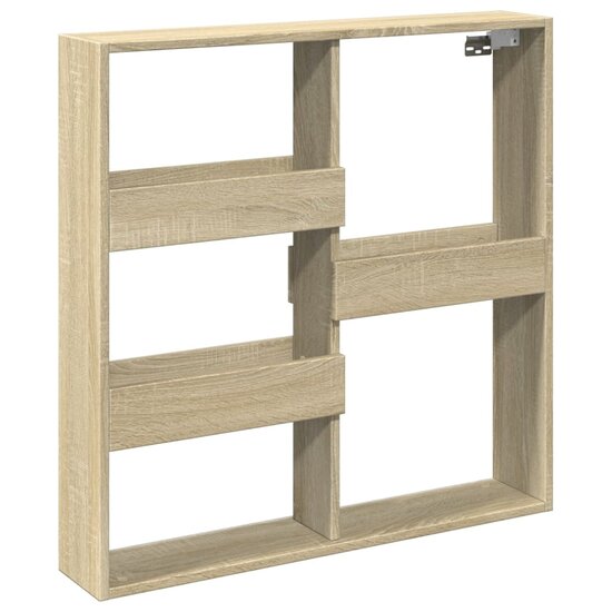 Wandkast Bewerkt Hout Kleurig 80 x 15 x 80 cm Sonoma eiken