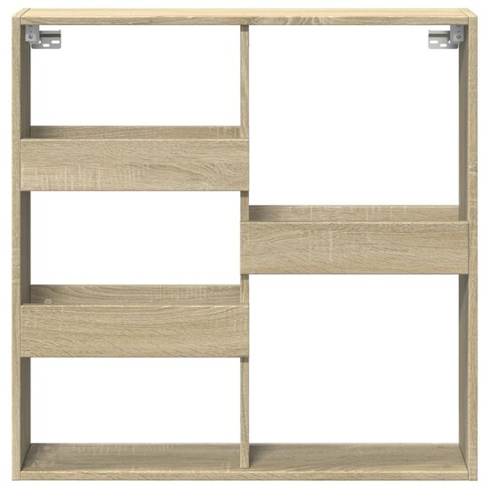 Wandkast Bewerkt Hout Kleurig 80 x 15 x 80 cm Sonoma eiken