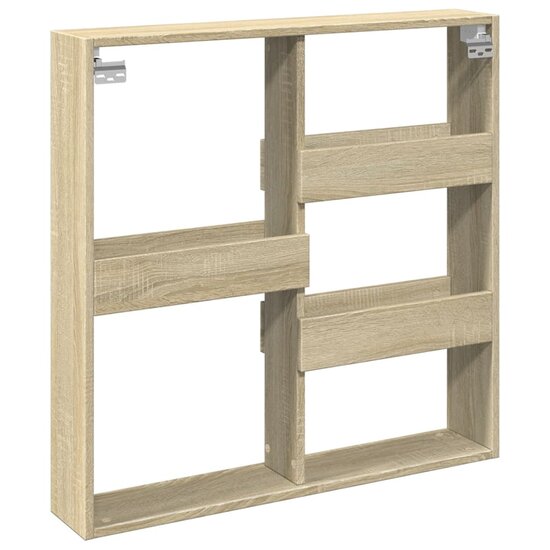 Wandkast Bewerkt Hout Kleurig 80 x 15 x 80 cm Sonoma eiken