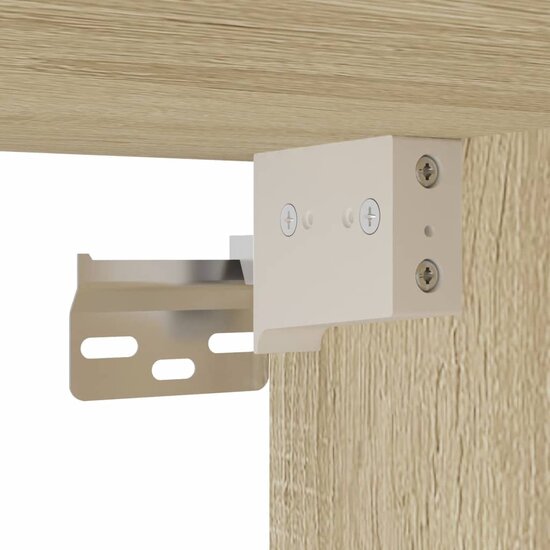 Wandkast Bewerkt Hout Kleurig 80 x 15 x 80 cm Sonoma eiken