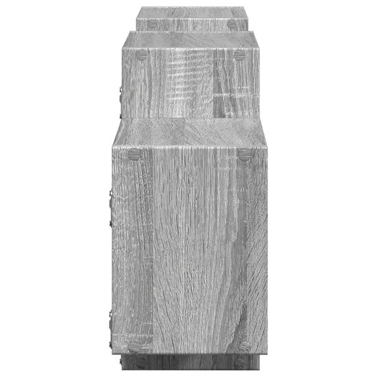 Wandschap 129x18x42 cm bewerkt hout grijs sonoma eikenkleurig