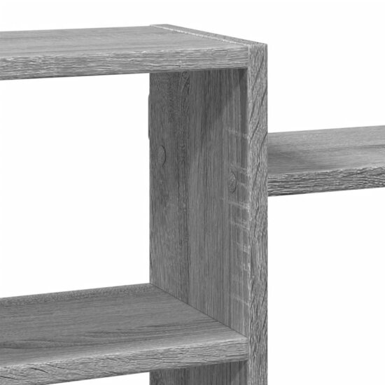 Wandschap 129x18x42 cm bewerkt hout grijs sonoma eikenkleurig