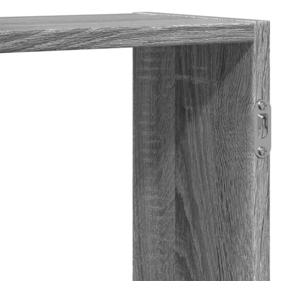 Wandschap 129x18x42 cm bewerkt hout grijs sonoma eikenkleurig