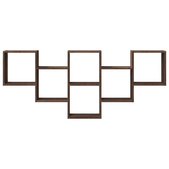 Wandschap 159x18x66 cm bewerkt hout bruin eikenkleurig