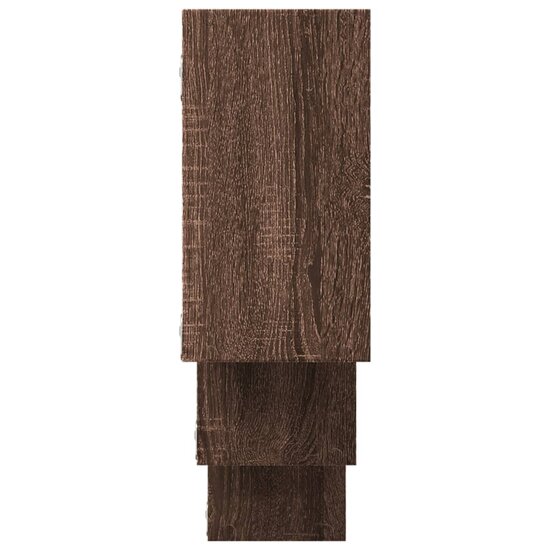 Wandschap 159x18x66 cm bewerkt hout bruin eikenkleurig