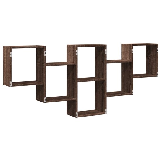 Wandschap 159x18x66 cm bewerkt hout bruin eikenkleurig