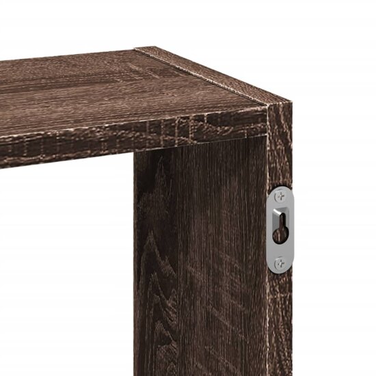 Wandschap 159x18x66 cm bewerkt hout bruin eikenkleurig