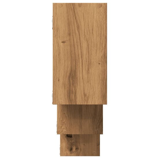 Wandschap 159x18x66 cm bewerkt hout artisanaal eikenkleurig