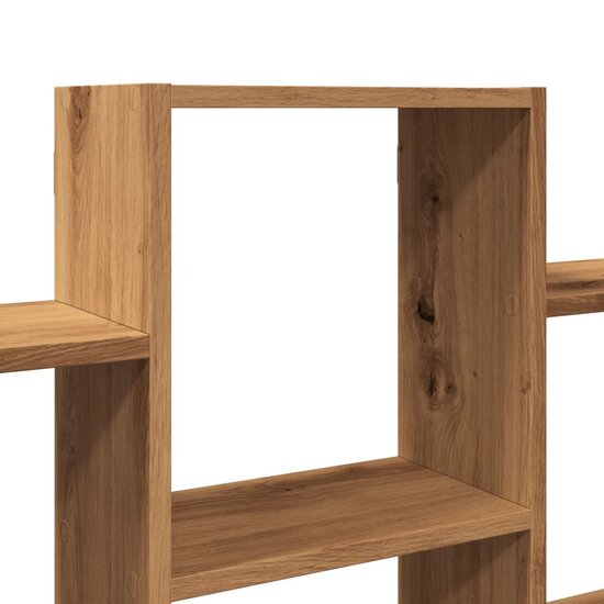 Wandschap 159x18x66 cm bewerkt hout artisanaal eikenkleurig