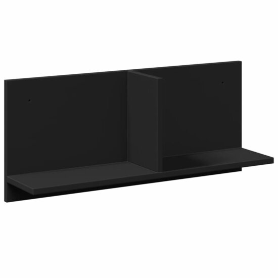 Wandkast 70x16,5x30 cm bewerkt hout zwart
