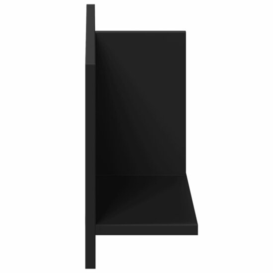 Wandkast 70x16,5x30 cm bewerkt hout zwart