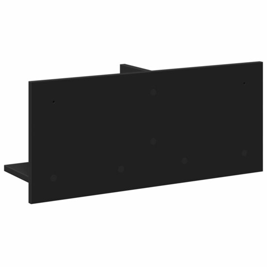 Wandkast 70x16,5x30 cm bewerkt hout zwart