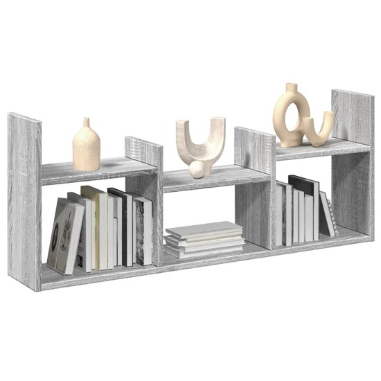 Wandkast 100X18X40 Cm Bewerkt Hout Eikenkleurig Grijs sonoma