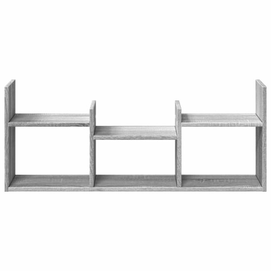 Wandkast 100X18X40 Cm Bewerkt Hout Eikenkleurig Grijs sonoma