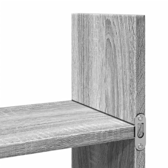 Wandkast 100X18X40 Cm Bewerkt Hout Eikenkleurig Grijs sonoma