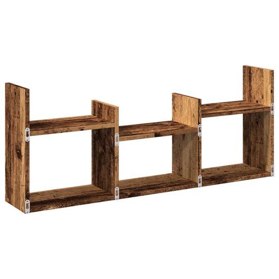 Wandkast 100X18X40 Cm Bewerkt Hout Kleurig Oud hout