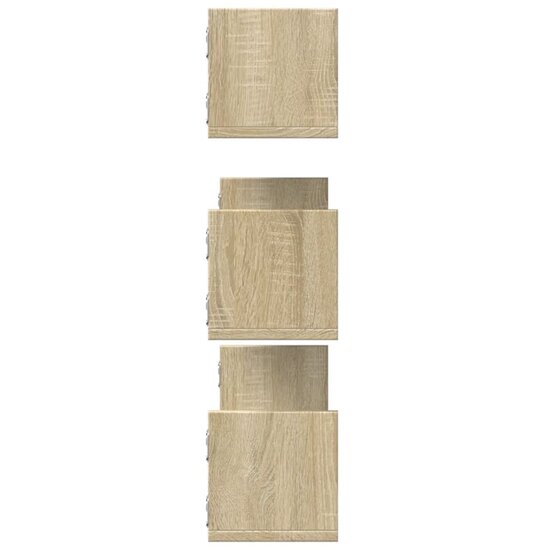 Wandschappen 3 St Bewerkt Hout Kleurig 80 x 18 x 18 cm Sonoma eiken