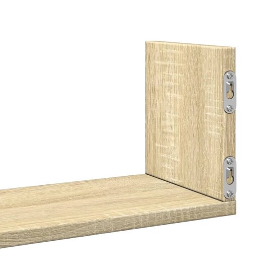 Wandschappen 3 St Bewerkt Hout Kleurig 80 x 18 x 18 cm Sonoma eiken