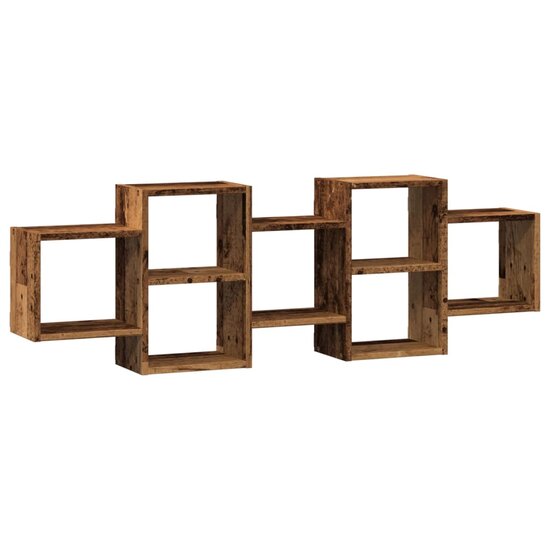 Wandschap Bewerkt Hout Kleurig 129 x 18 x 42 cm Oud hout