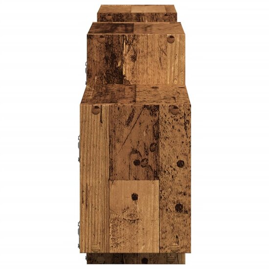 Wandschap Bewerkt Hout Kleurig 129 x 18 x 42 cm Oud hout