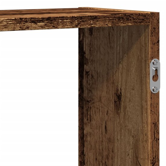 Wandschap Bewerkt Hout Kleurig 129 x 18 x 42 cm Oud hout