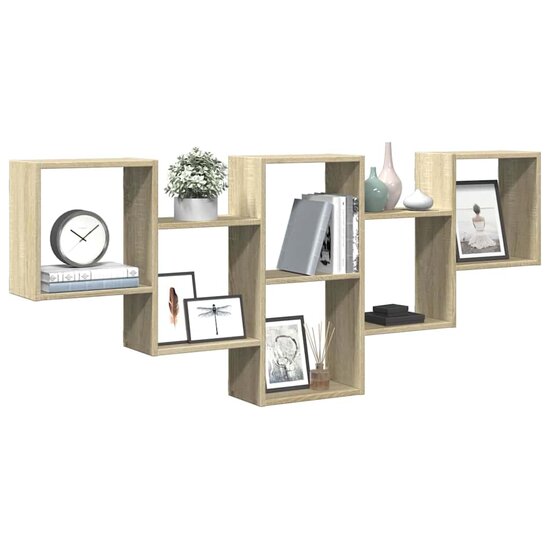 Wandschap 159X18X66 Cm Bewerkt Hout Kleurig Sonoma eiken