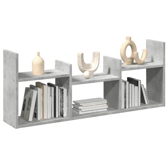 Wandkast 100X18X40 Cm Bewerkt Hout Betongrijs