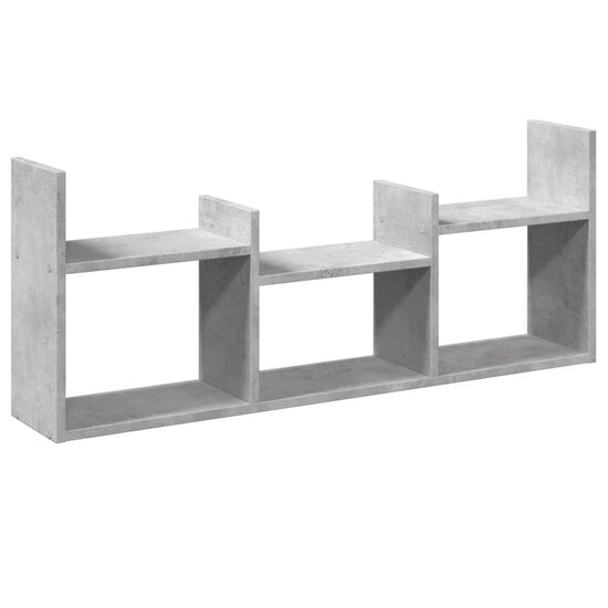 Wandkast 100X18X40 Cm Bewerkt Hout Betongrijs