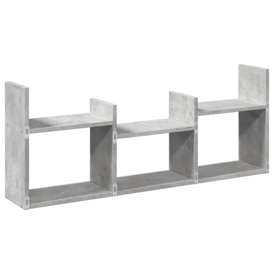 Wandkast 100X18X40 Cm Bewerkt Hout Betongrijs