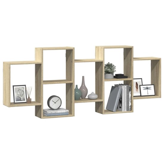 Wandschap Bewerkt Hout Kleurig 159 x 18 x 65 cm Sonoma eiken