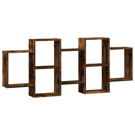 Wandschap Bewerkt Hout Kleurig 159 x 18 x 65 cm Gerookt eiken