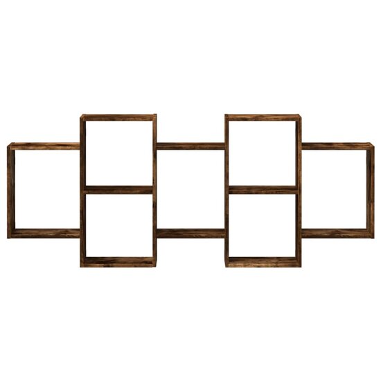 Wandschap Bewerkt Hout Kleurig 159 x 18 x 65 cm Gerookt eiken
