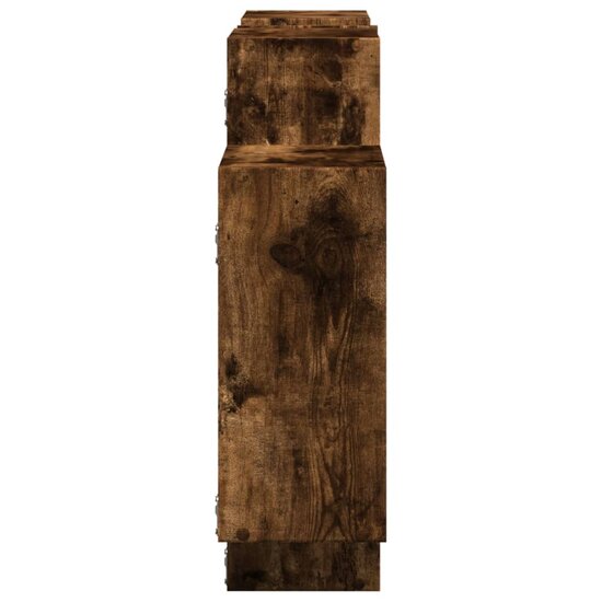 Wandschap Bewerkt Hout Kleurig 159 x 18 x 65 cm Gerookt eiken