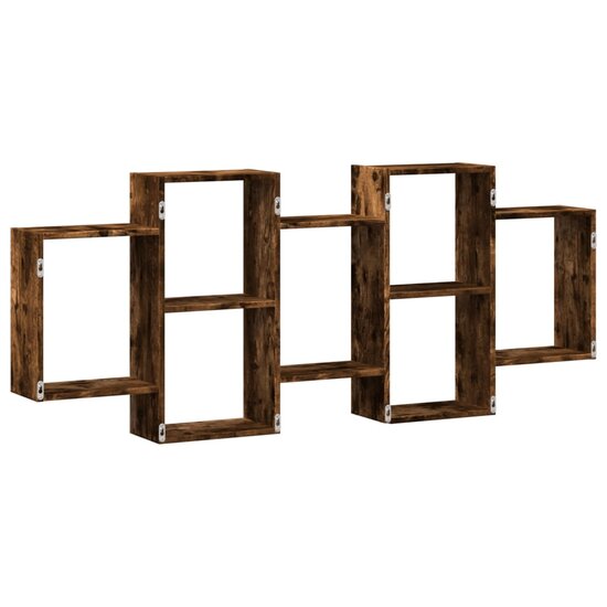 Wandschap Bewerkt Hout Kleurig 159 x 18 x 65 cm Gerookt eiken